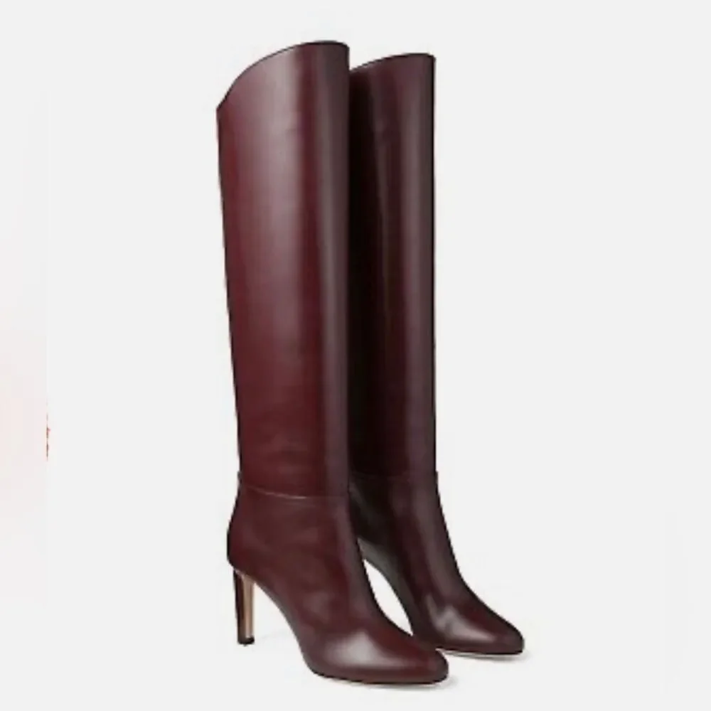 Jimmy Choo Boots Karter 85 Burgundy - Picture 1 of 7